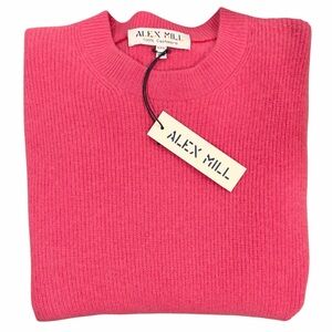 NWT: Alex Mill NYC 100% Cashmere Crewneck, Pink.  Men’s Sizing XXS